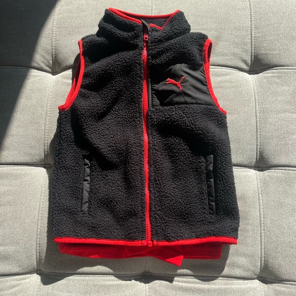 NWT PUMA Boys 3-Piece Outfit Set Long Sleeve Shirt Vest Fleece Jogger Size 5 - Picture 5 of 6